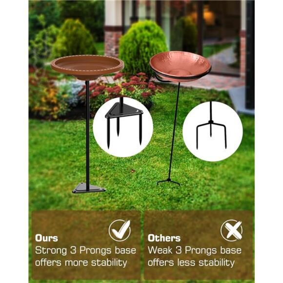 Bird Baths for Outdoors Heavy Duty, 38.5 in Detachable Birdbaths - Picture 5 of 8